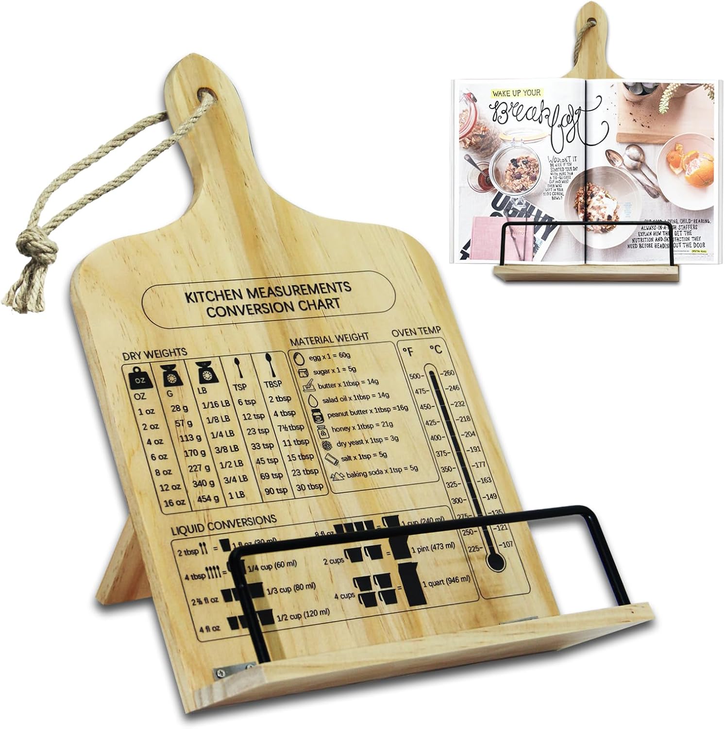 Wooden Recipe Book Holder Dhnvcud Kitchen Cookbook Stand