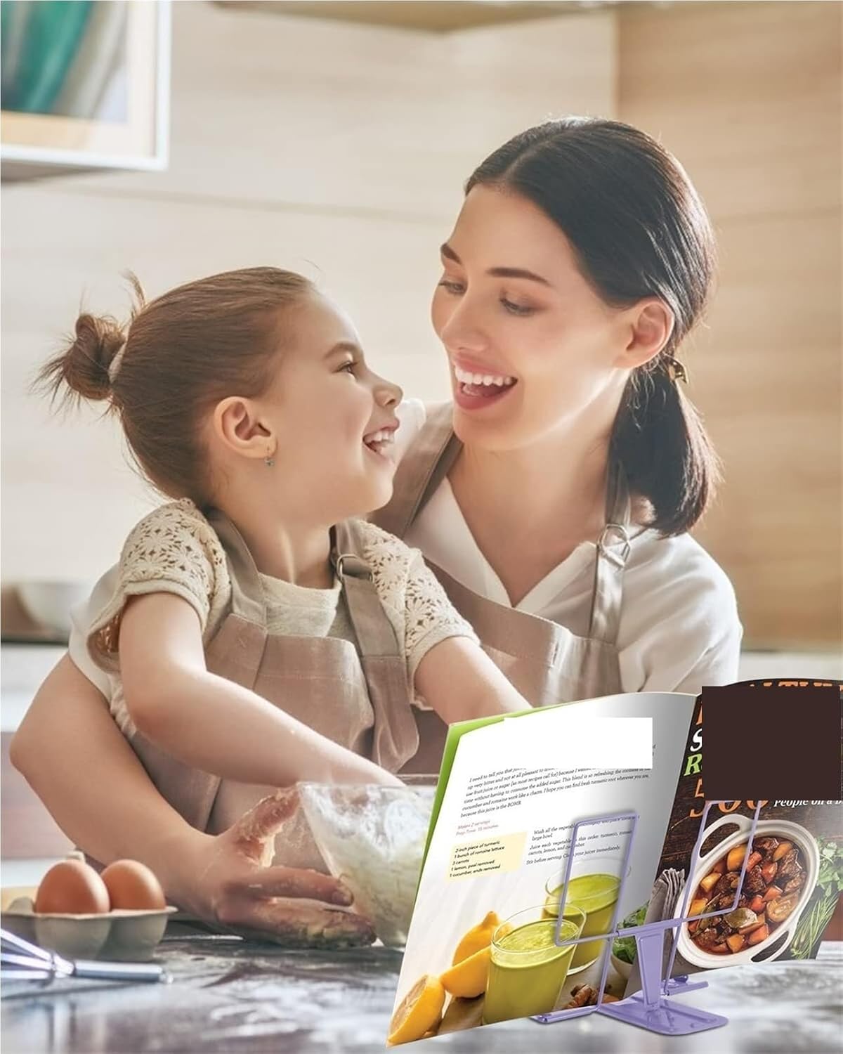 Adjustable Desk Cookbook Holder Ergonomic Portable