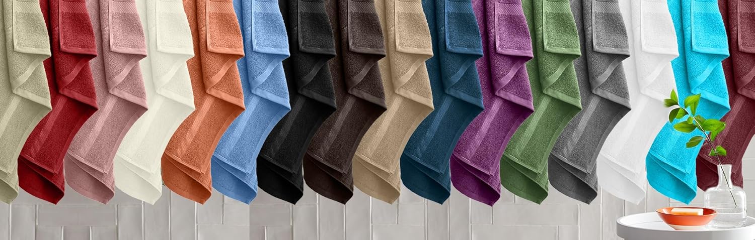 DAN RIVER Premium Bath Towels 27x54 Inches 4 Pack White 550 GSM