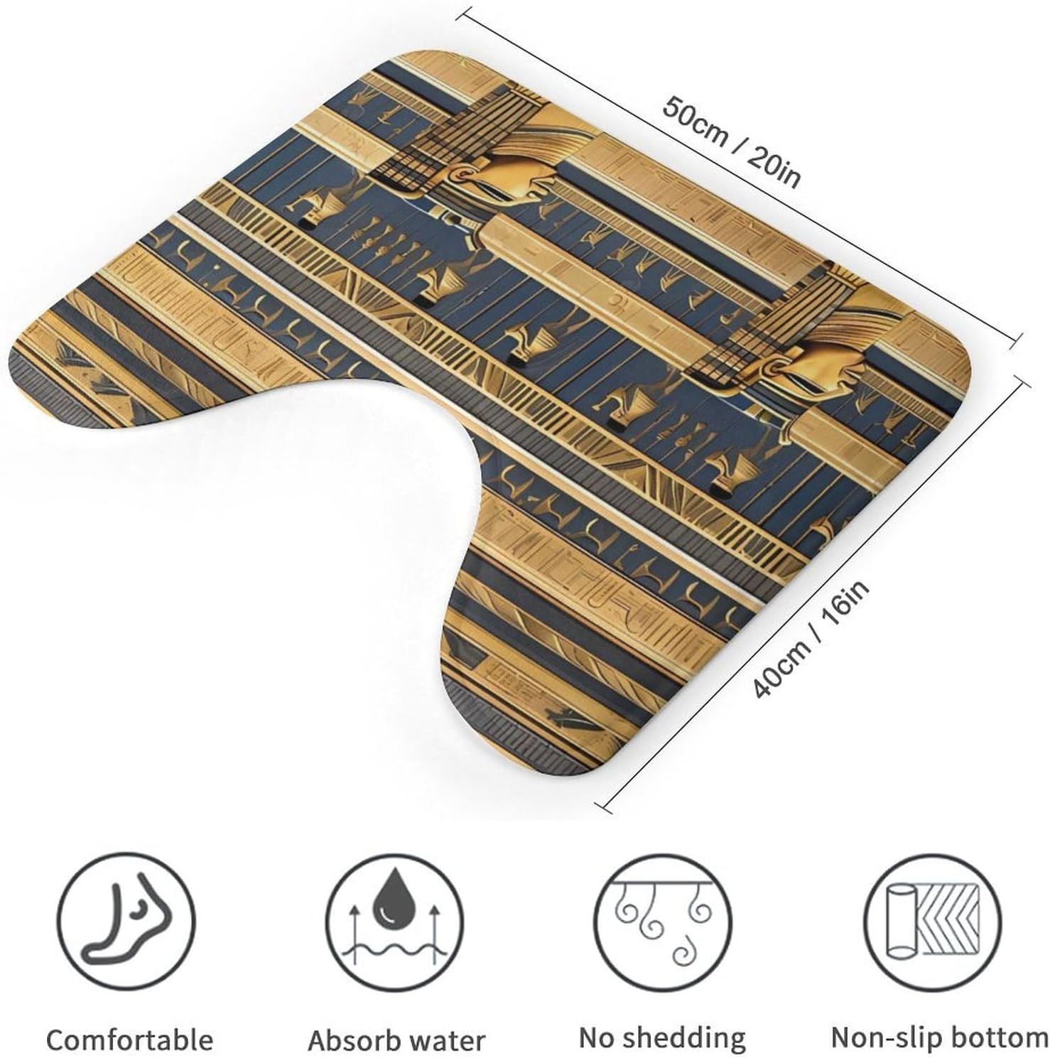 Egyptian Pharaonic Soft Non-Slip Cartoon Toilet Rugs for Home Use
