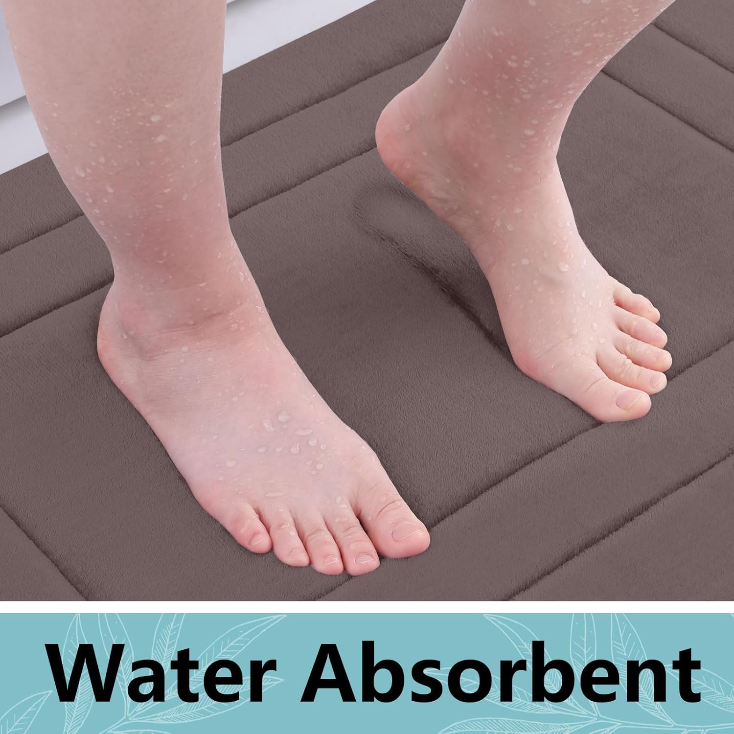 Arotive Memory Foam Bath Rug Mat Ultra Soft 30x20 Brown