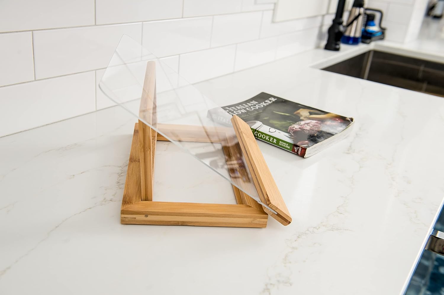 Lipper International 8815 Bamboo Wood and Acrylic Cookbook Holder