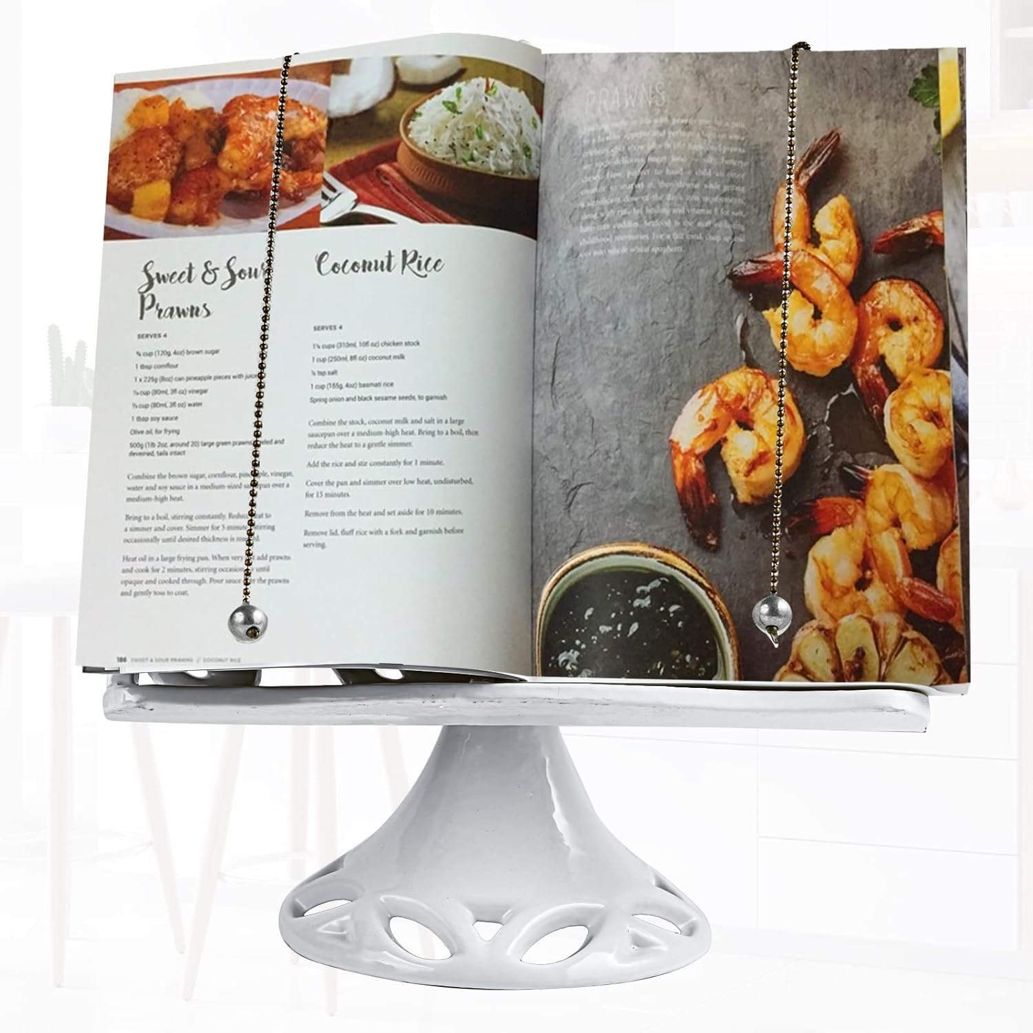 Adjustable Metal Cookbook Stand White