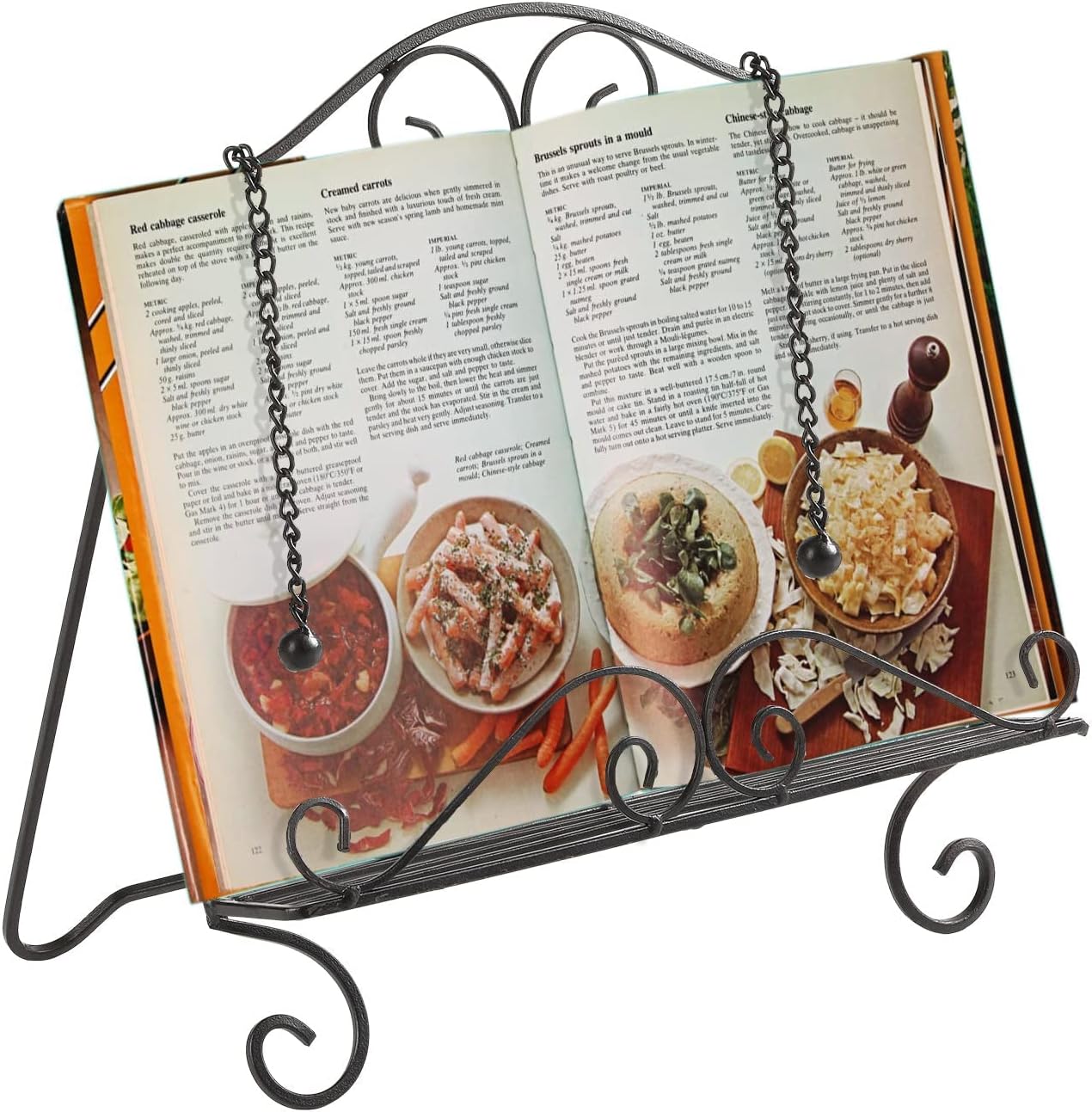 Best Metal Cookbook Holder with Scrollwork for Kitchen Purchase