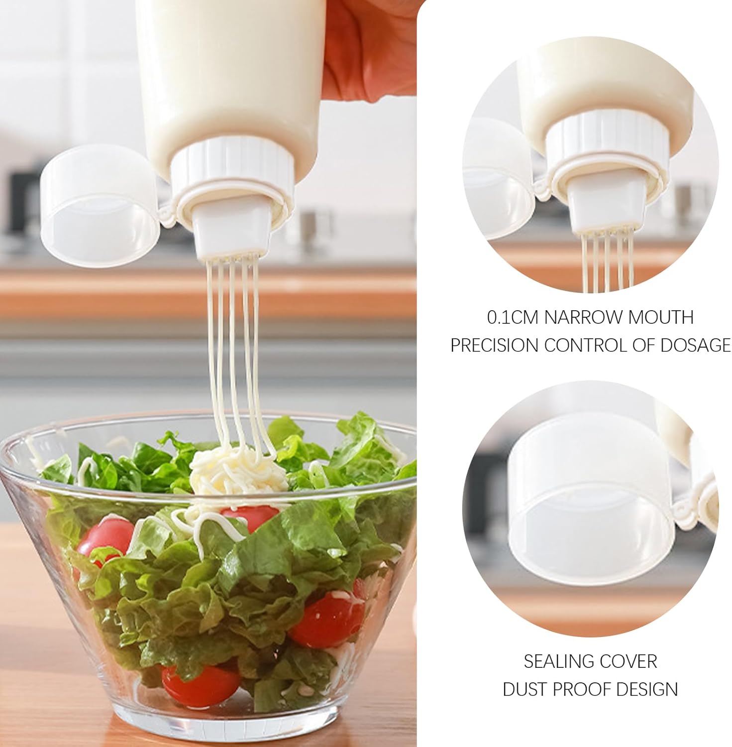 Five-Hole Reusable Squeeze Bottles Leak-Proof BPA-Free