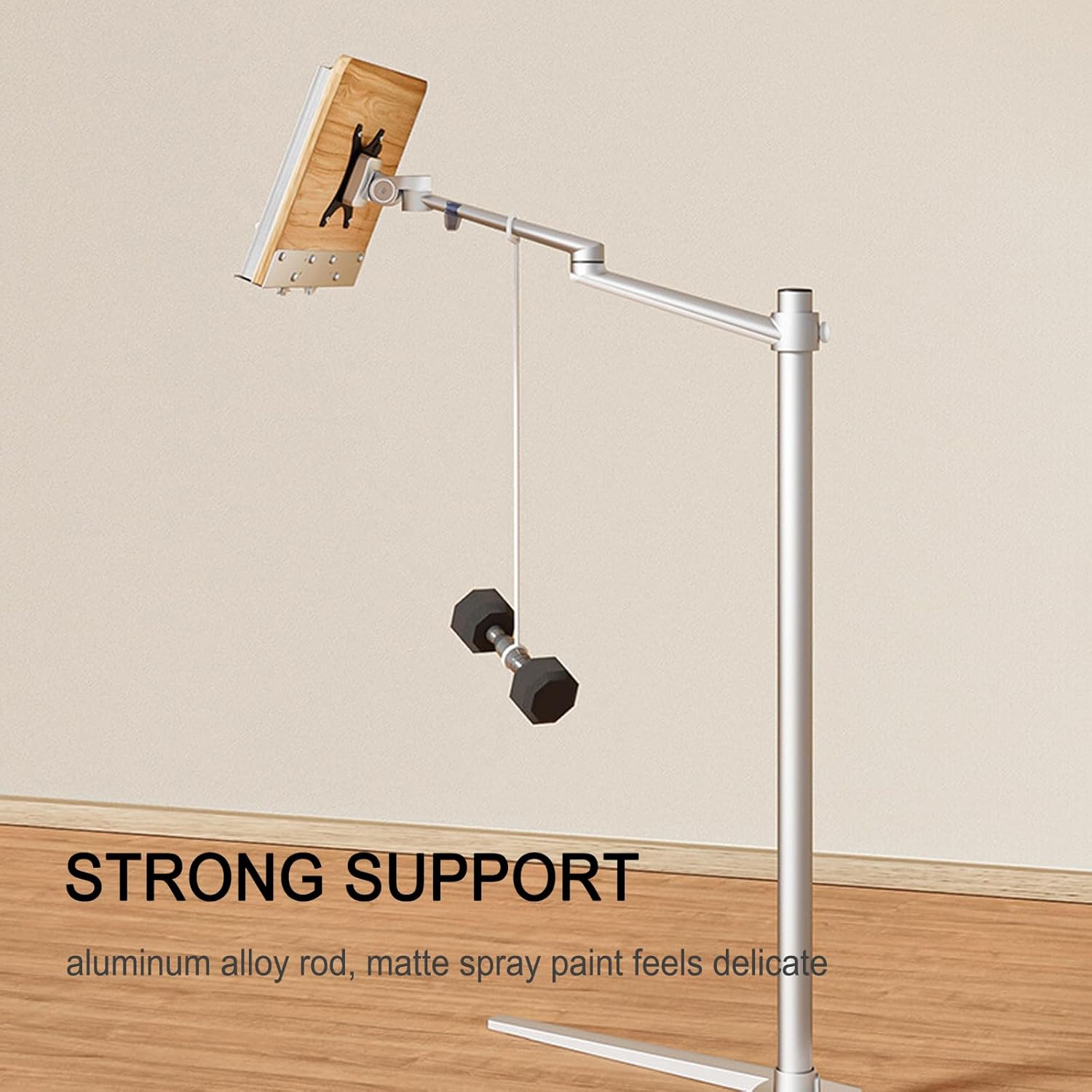 Adjustable Wooden Book Holder Floor Stand for Hands-Free Reading