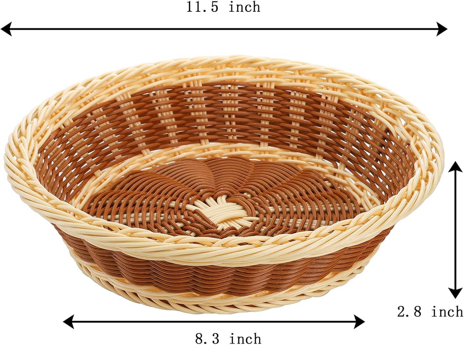3-Piece Rattan Serving Basket Set Poly-Wicker Baskets