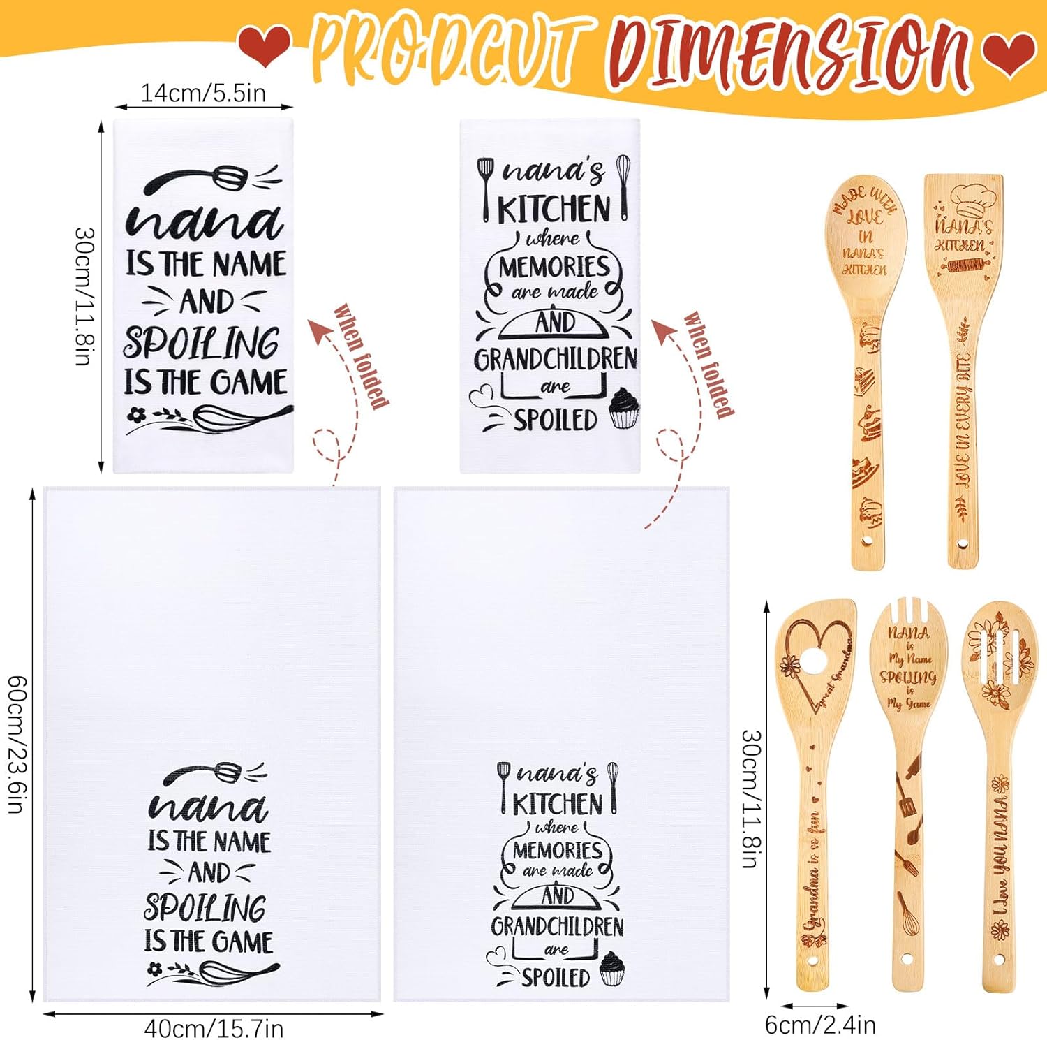 Suttmin Nanas Kitchen Gift Set for Grandmas Day