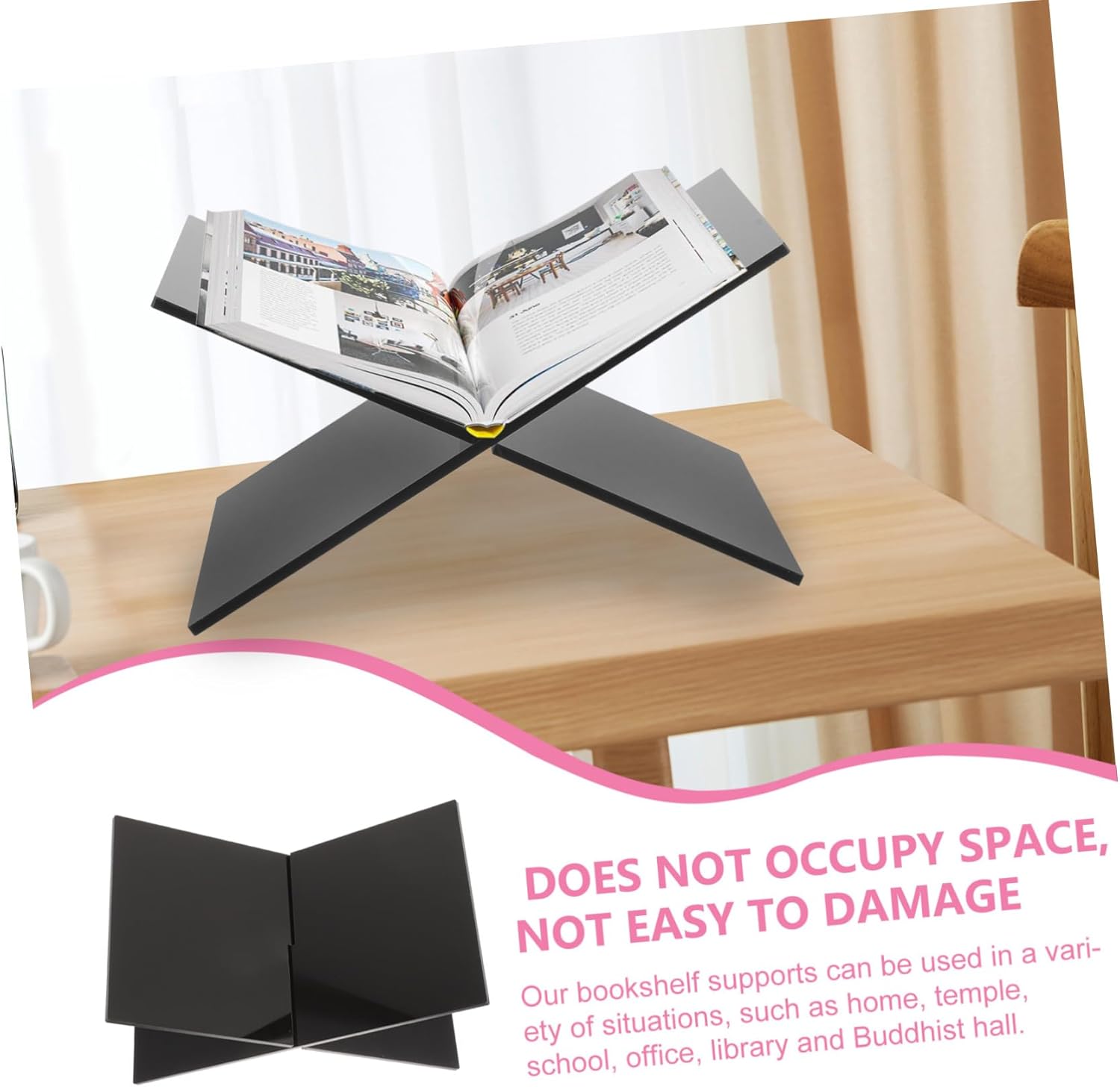 Childrens Bookshelf Holder - Black and Modern Acrylic