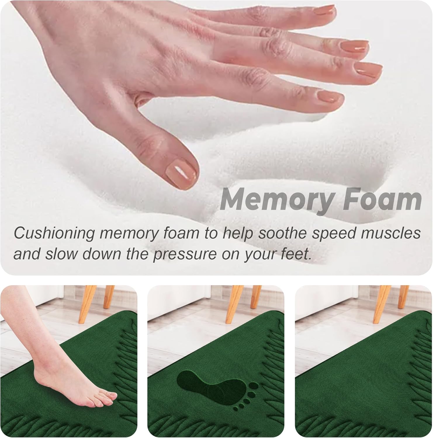 Voofly Memory Foam Bath Mat 32 X 20 Green