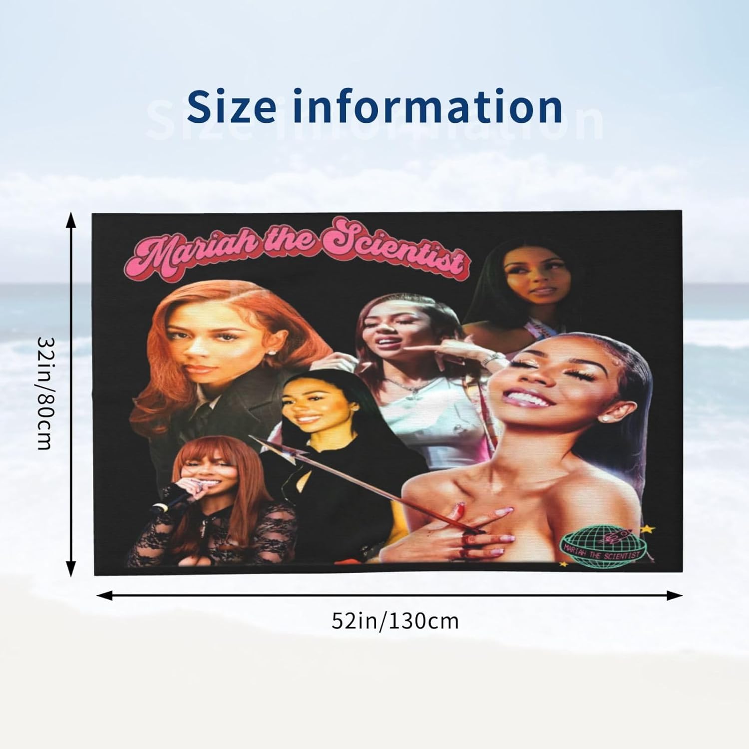 UtxnjsklMariah The Music Scientist Bath Towel