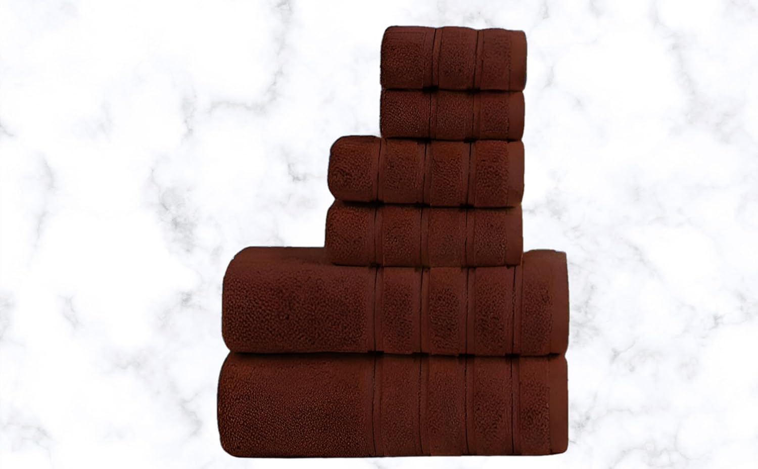 ZISH Soft Linen Luxury Turkish Cotton Towel Set 6 Piece
