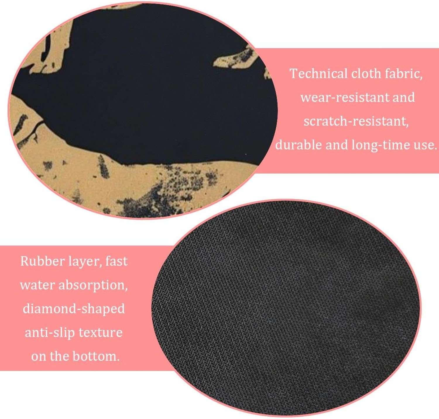 Etoenbrc Non-Slip Soft Memory Foam Bath Mat Yellow Pet Dog Pattern