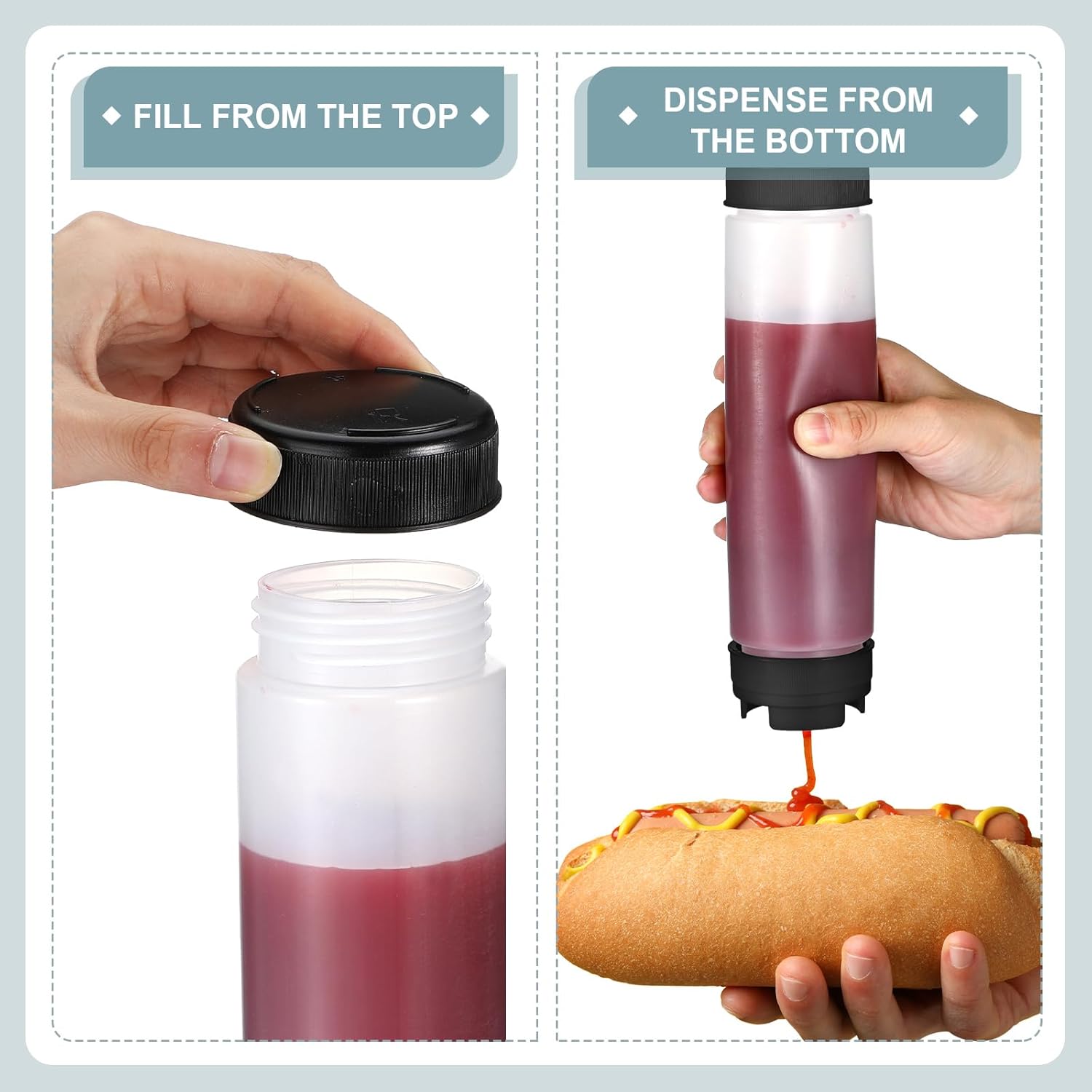 Ultimate Invertible Ketchup Squeeze Bottles 12-Pack