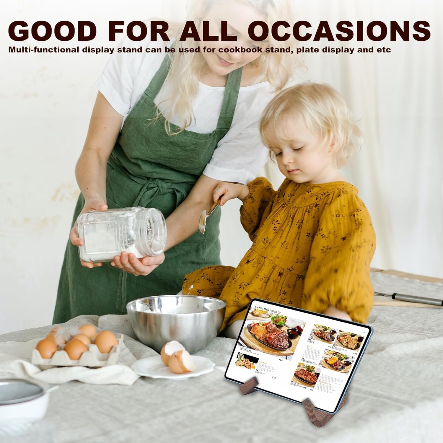 Sturdy Rustic 65-Inch Wooden Plate Stand
