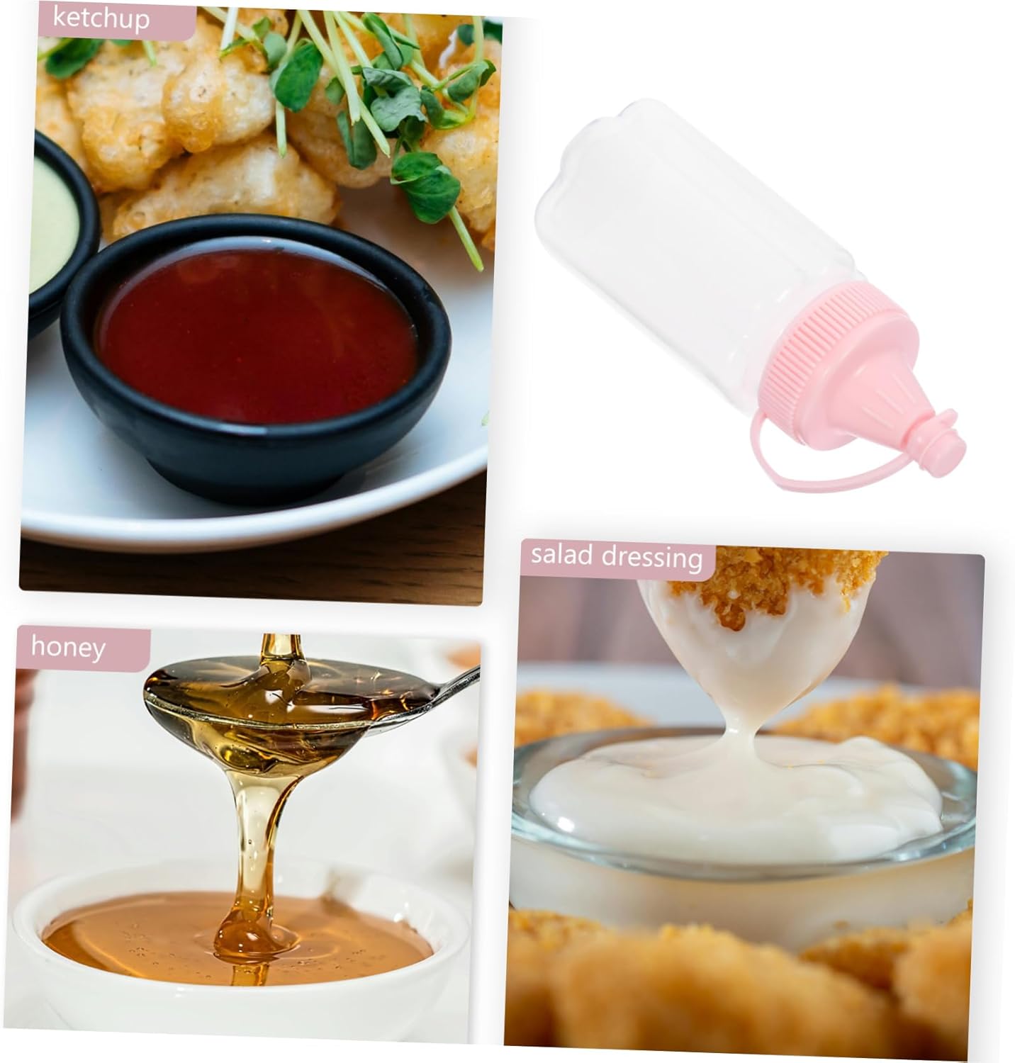Cabilock Pink Mustard Squeeze Bottle for BBQ and Kitchen Use