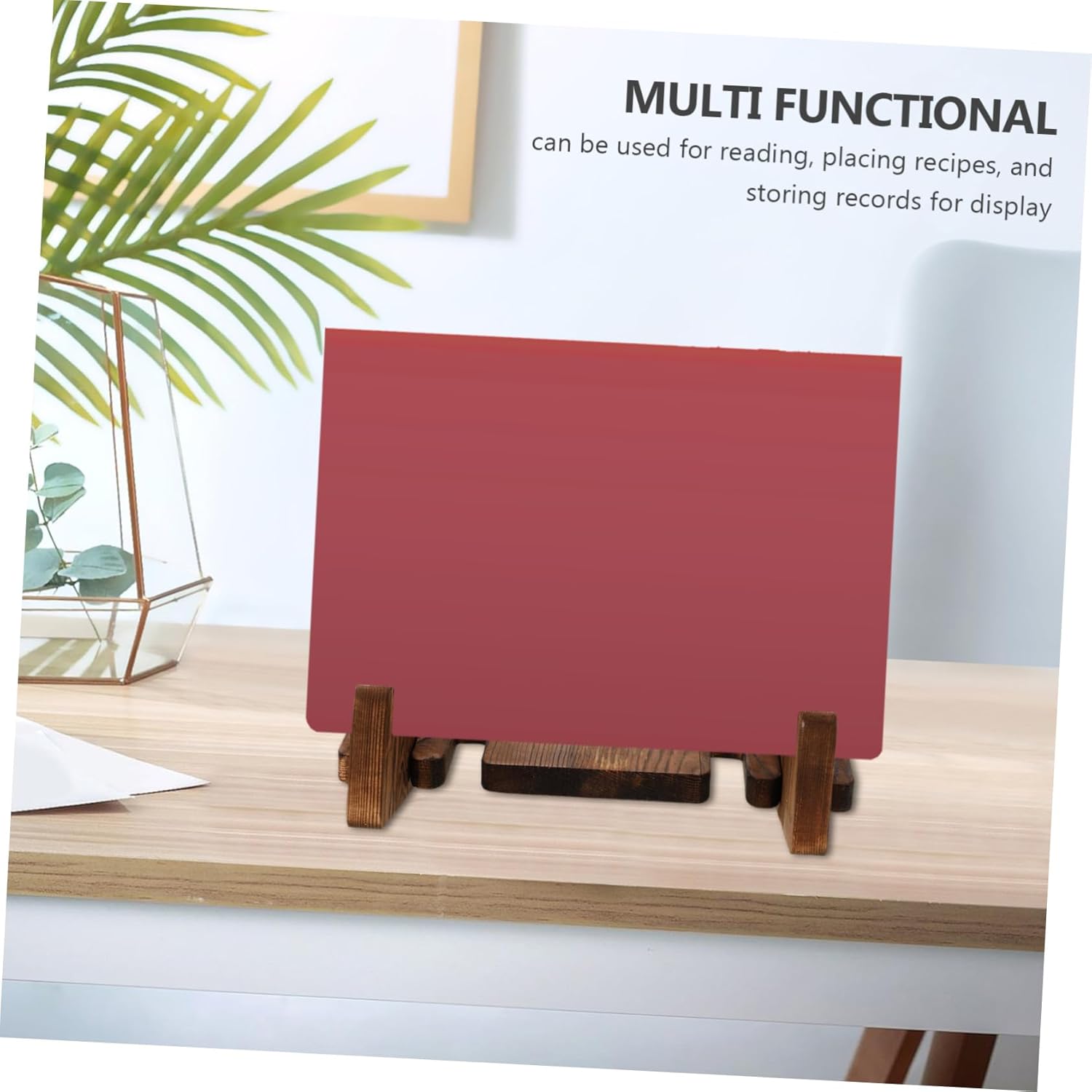Elegant Wooden Book Recipe Stand Multi-Use Kitchen Organizer