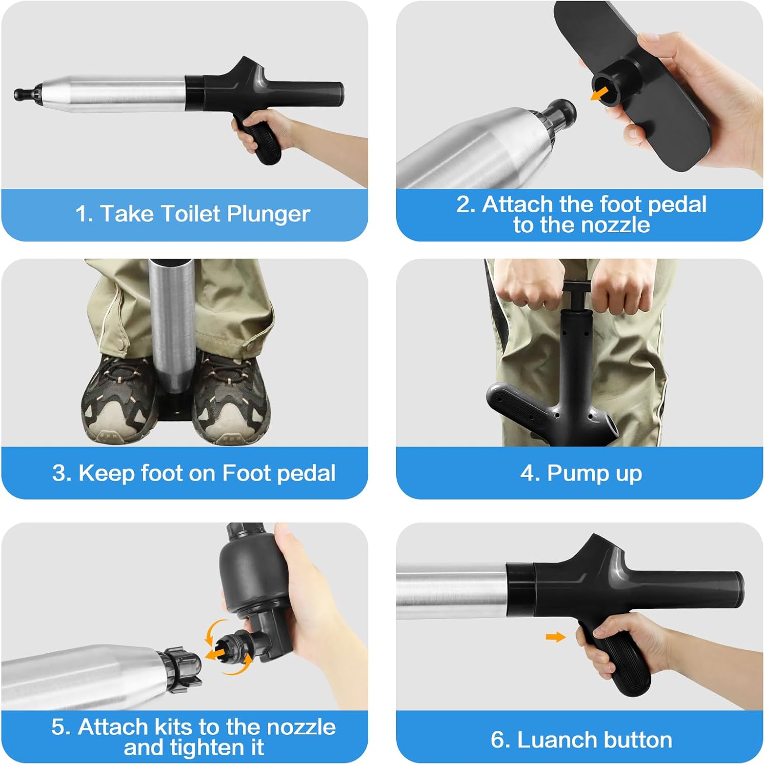LPZ Heavy-Duty Toilet Plunger