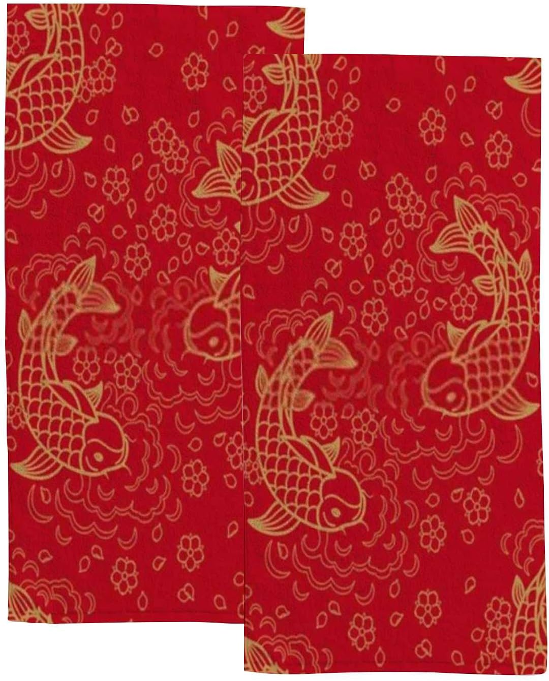 Rashu Ultra Soft bath towel set with Koi Fish pattern 30x15in
