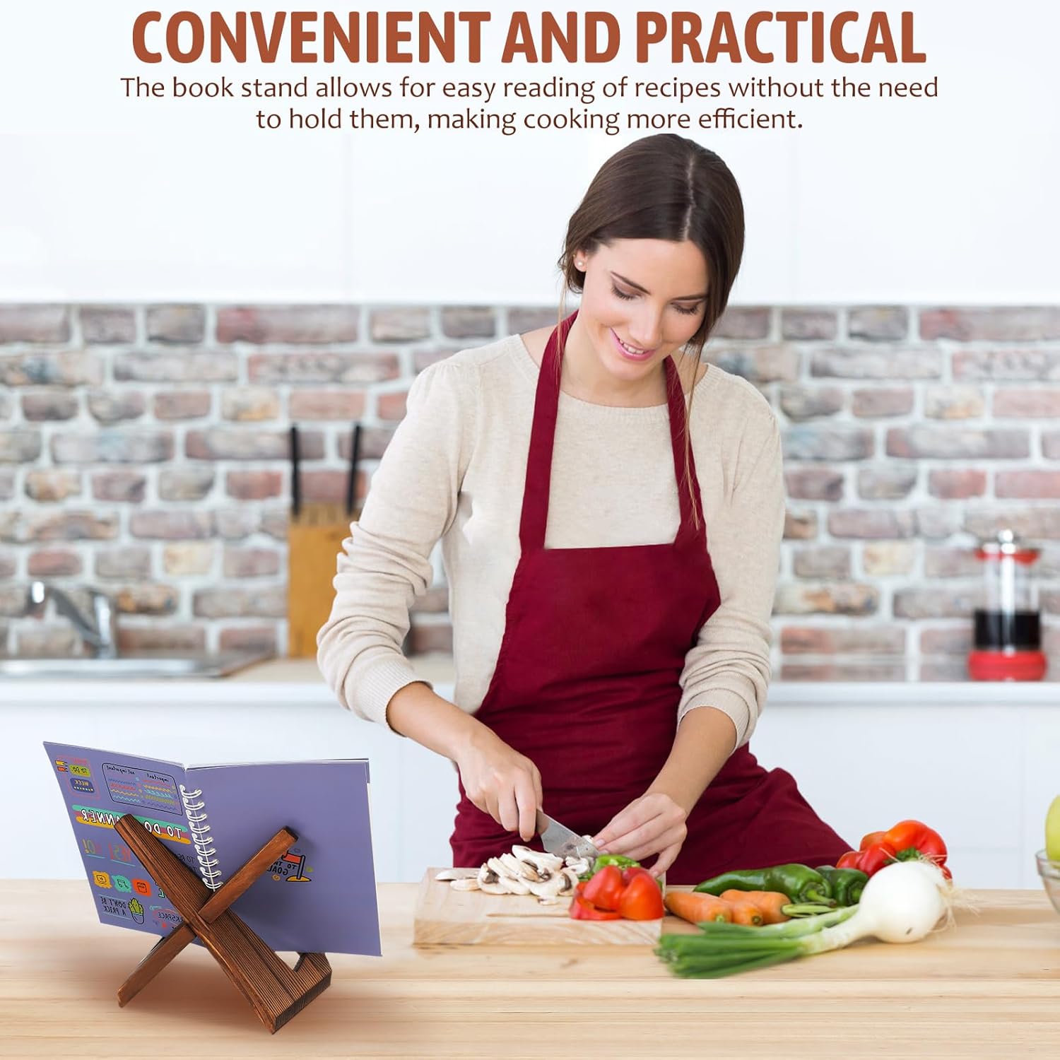 PrettyZoom Recipe Book Holder Stand Kitchen Display