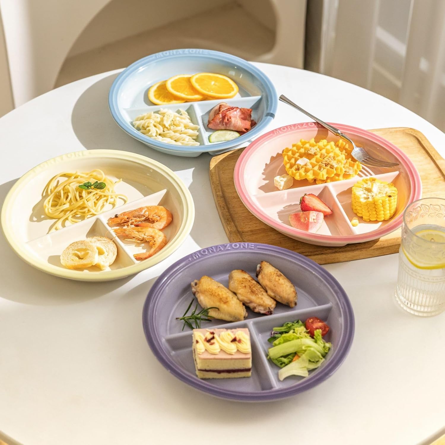 Portion Control Plate with 3 Compartments for Weight Loss