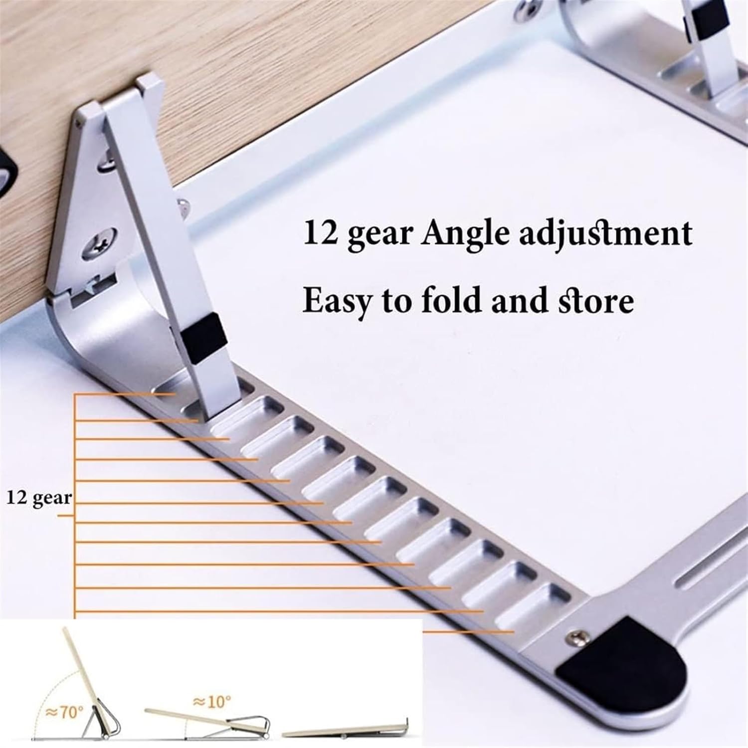 JACCOSLarge Wooden Cooking Book Stand Adjustable Height Foldable