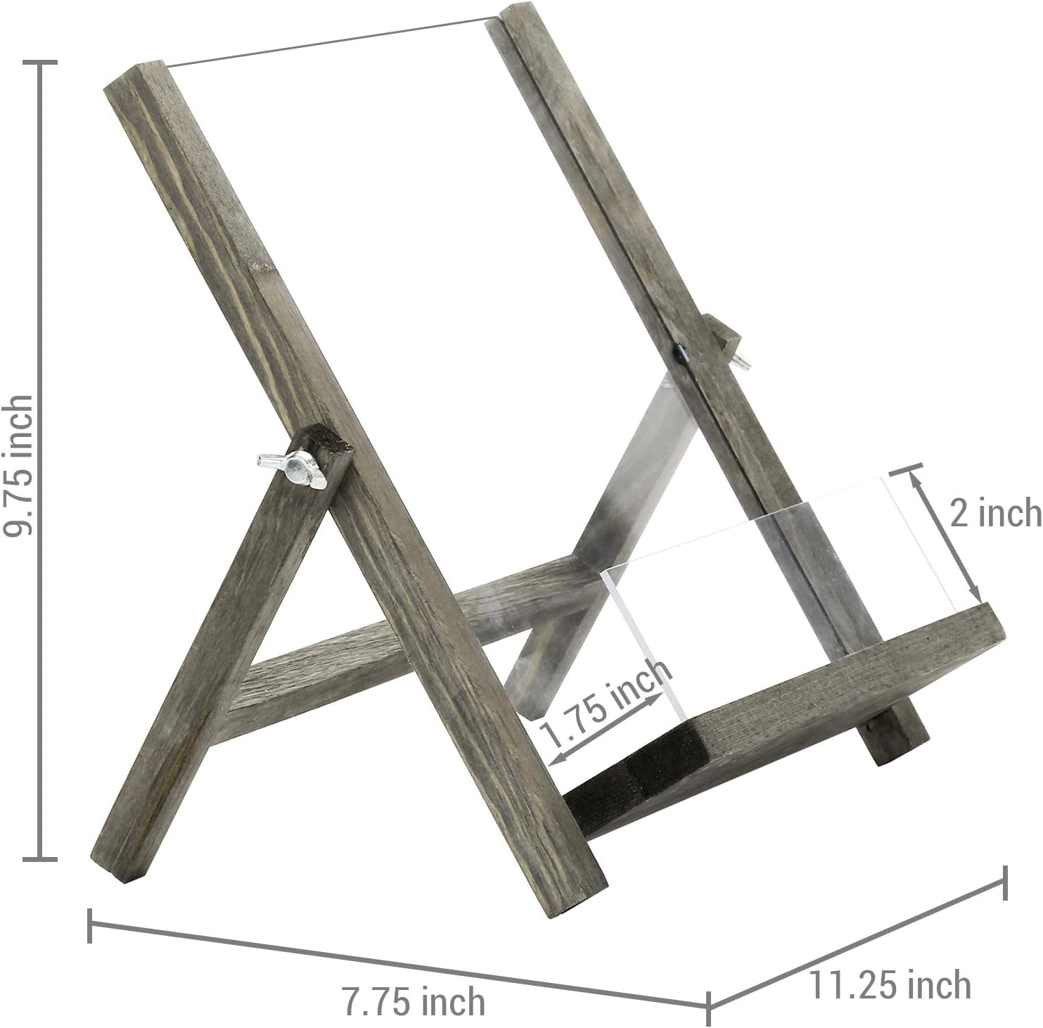 MyGift Rustic Kitchen CookBook Stand with Foldable Kickstand