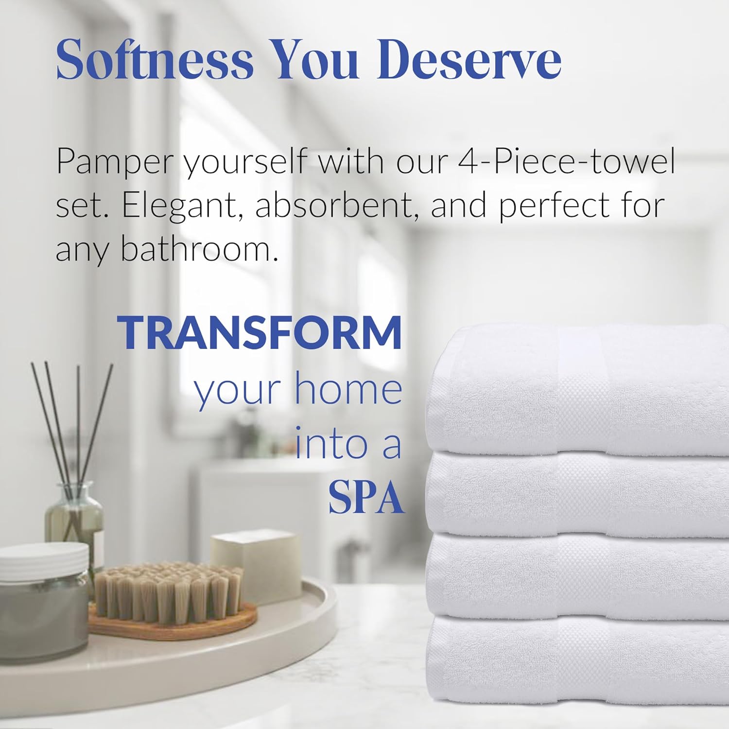 Luxury 100 Cotton Bath Towel Set - 27x54