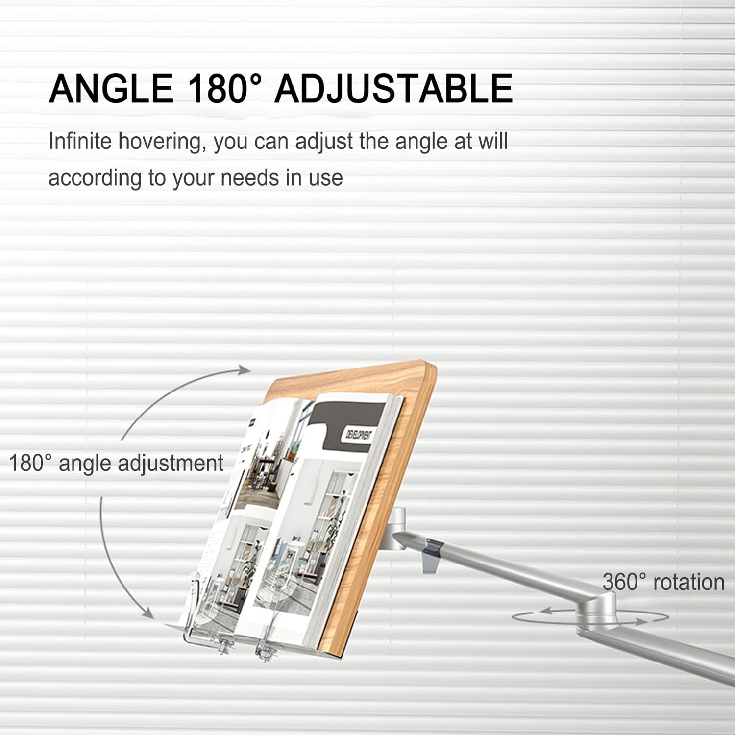 Adjustable Wooden Book Holder Floor Stand for Hands-Free Reading