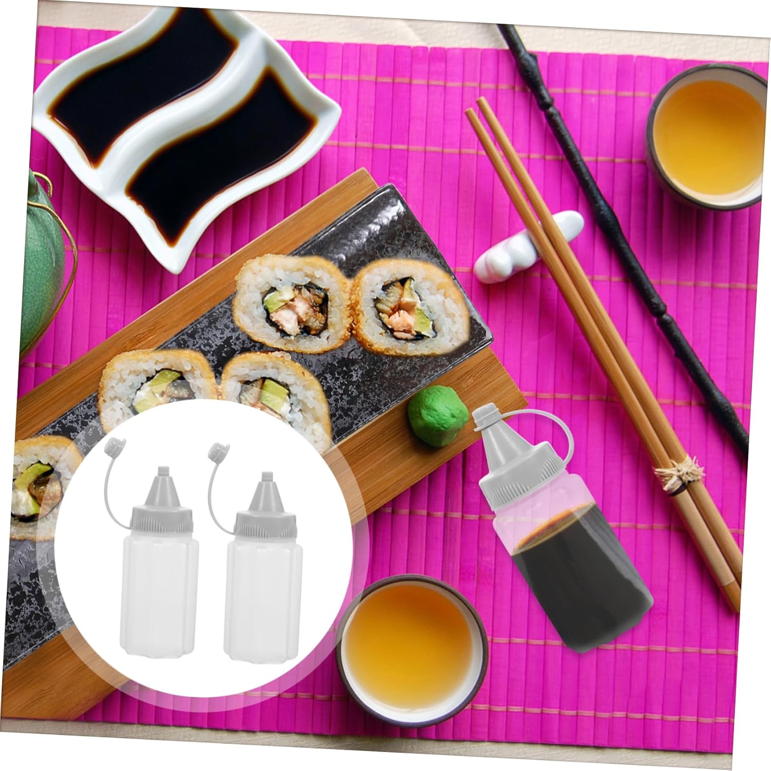 Zerodeko Reusable Squeeze Bottles Set of 4 Durable Sauces Dressings Oils