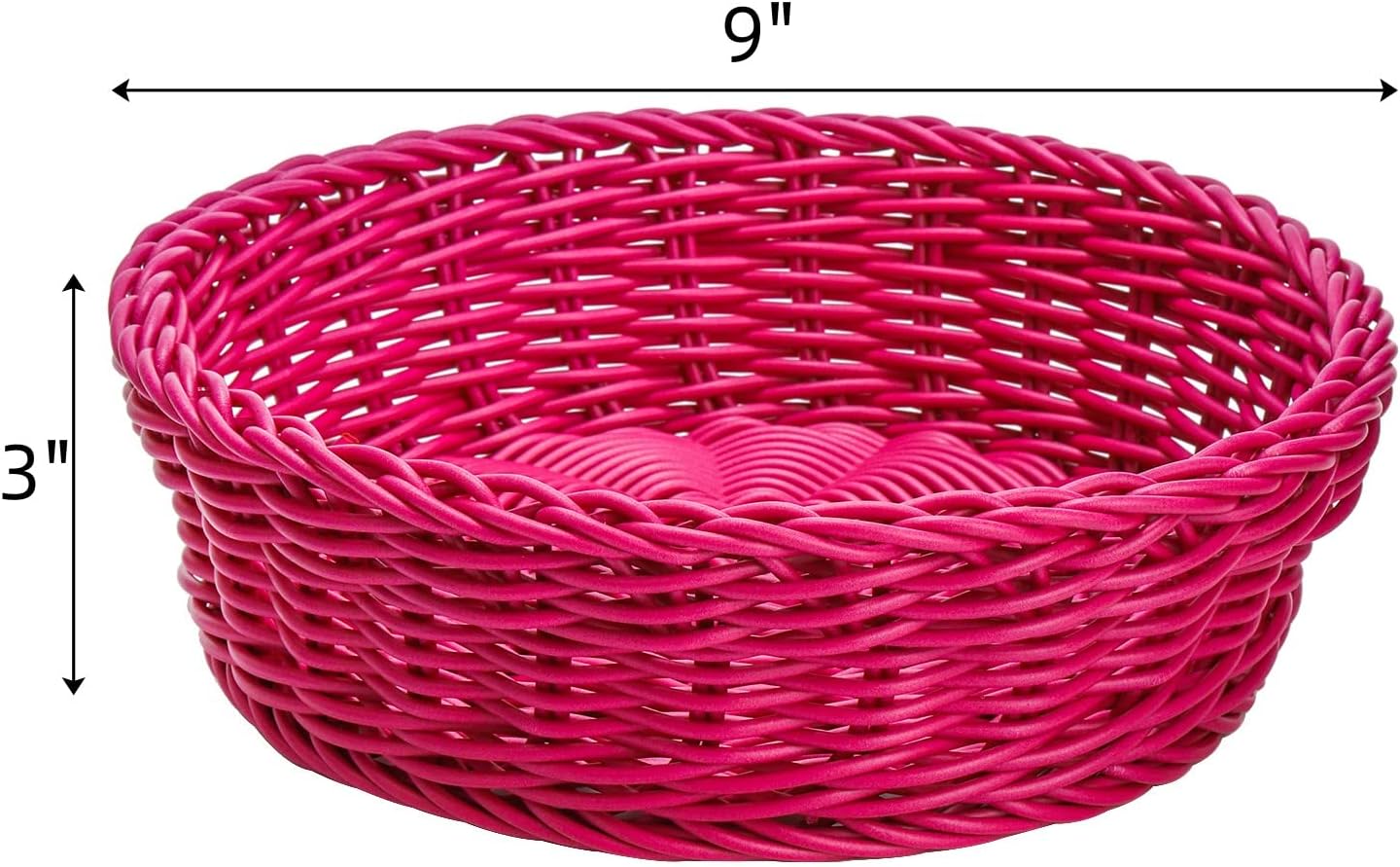 4-Piece Rattan Woven Baskets for Fruit Storage Serving