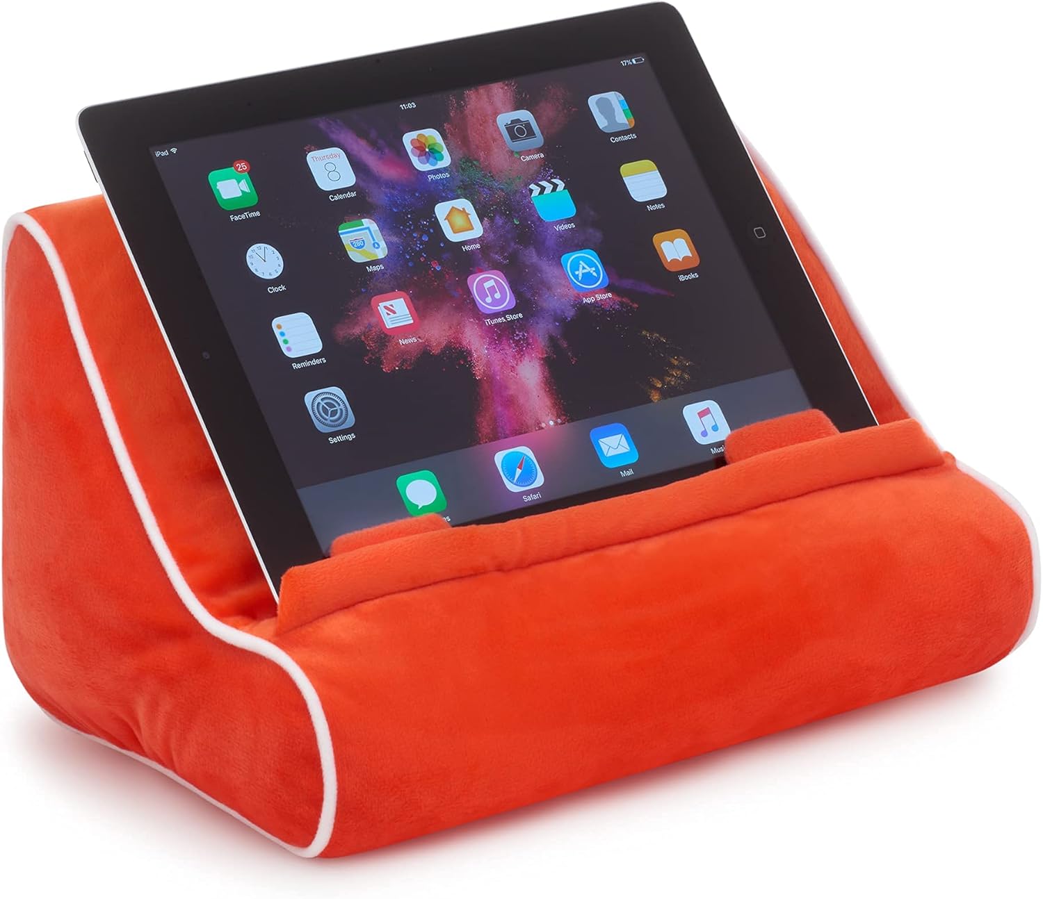 Book Couch Tablet Stand - red chair sturdily
