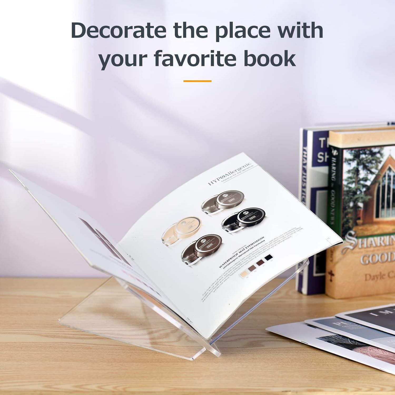 Organizing X-Shaped Acrylic Book Holder