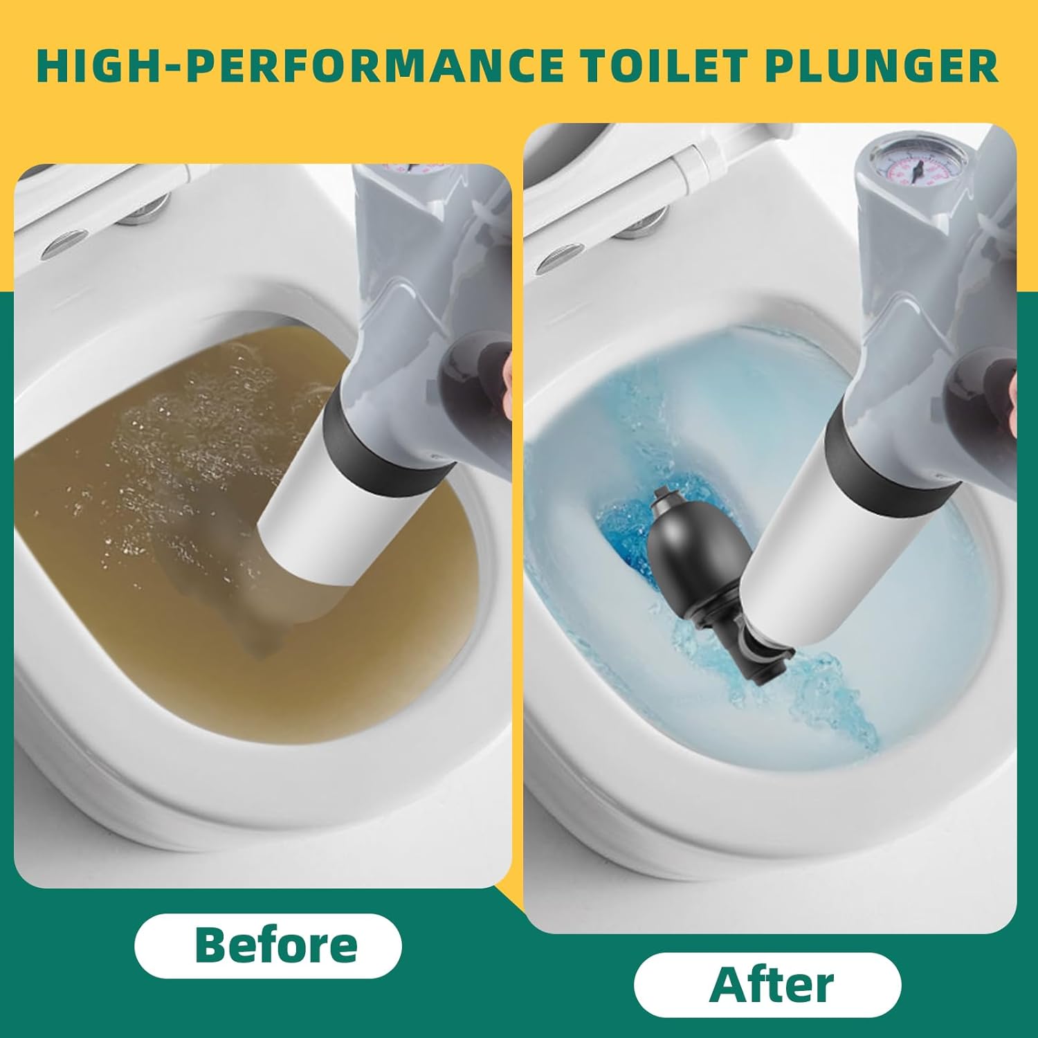 Sturdy High-Pressure Toilet Plunger