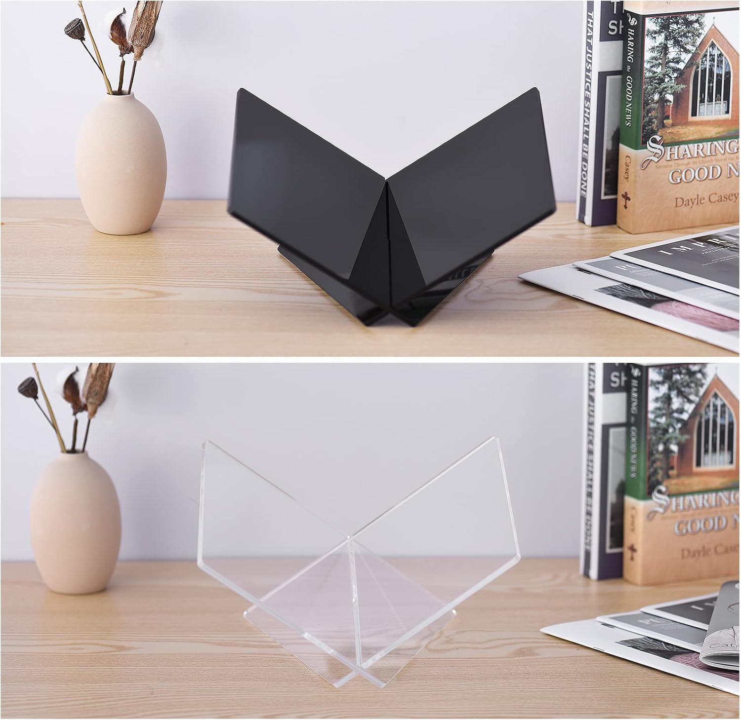 Organizing X-Shaped Acrylic Book Holder