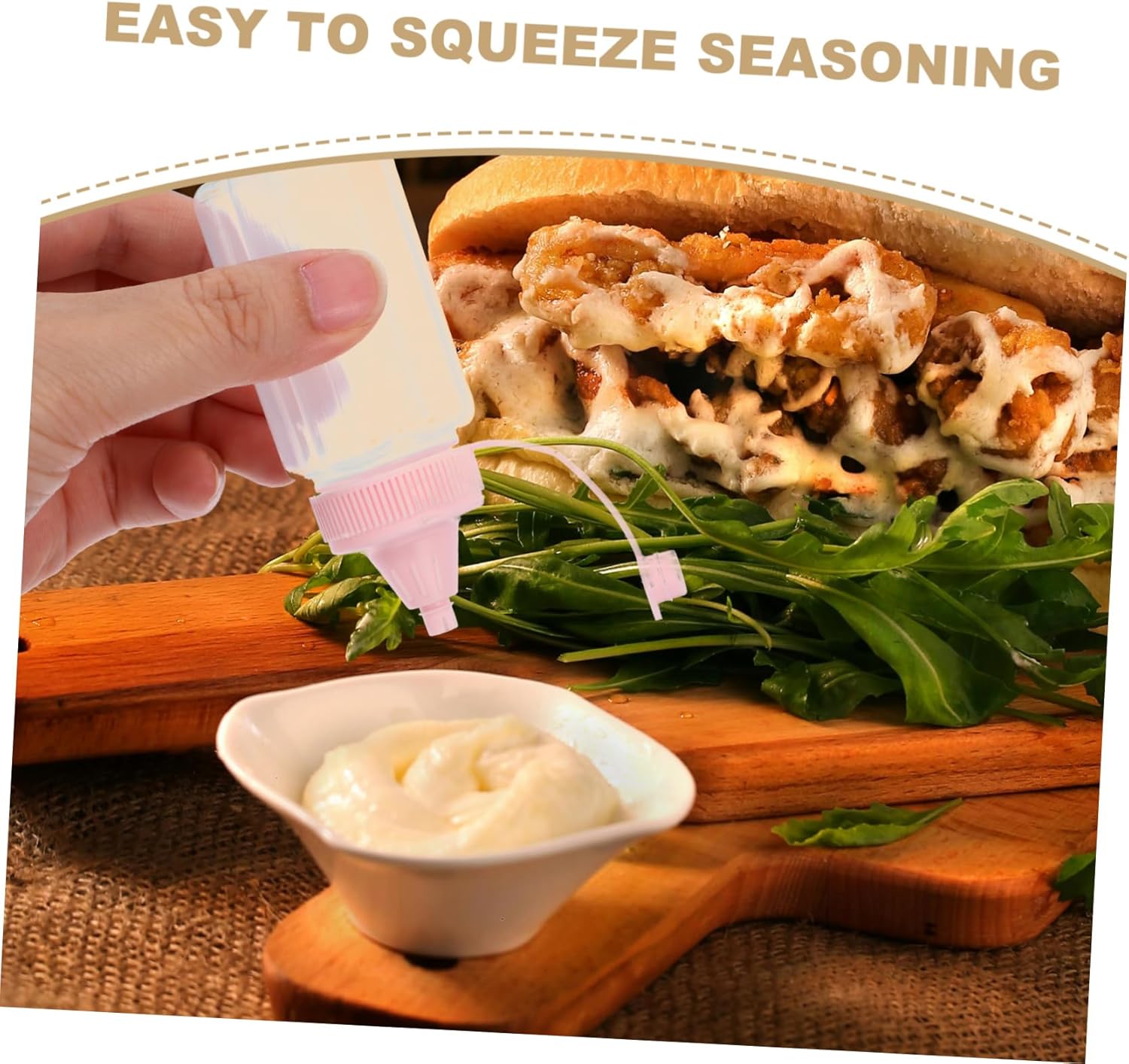 Cabilock Pink Mustard Squeeze Bottle for BBQ and Kitchen Use