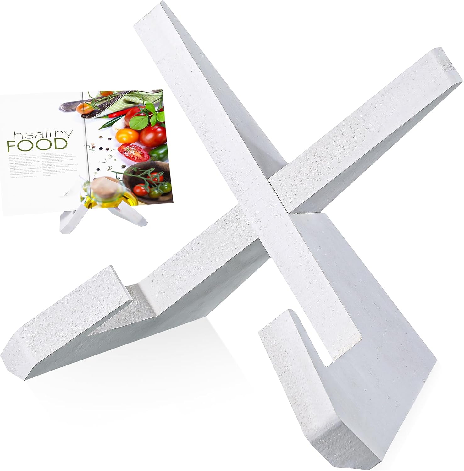 Sunnychicc Bamboo Cookbook Stand with Tablet Holder 1