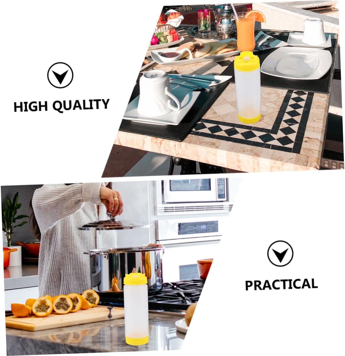 Cabilock Dual-Head Sauce Bottles - Portion Control No-Spill