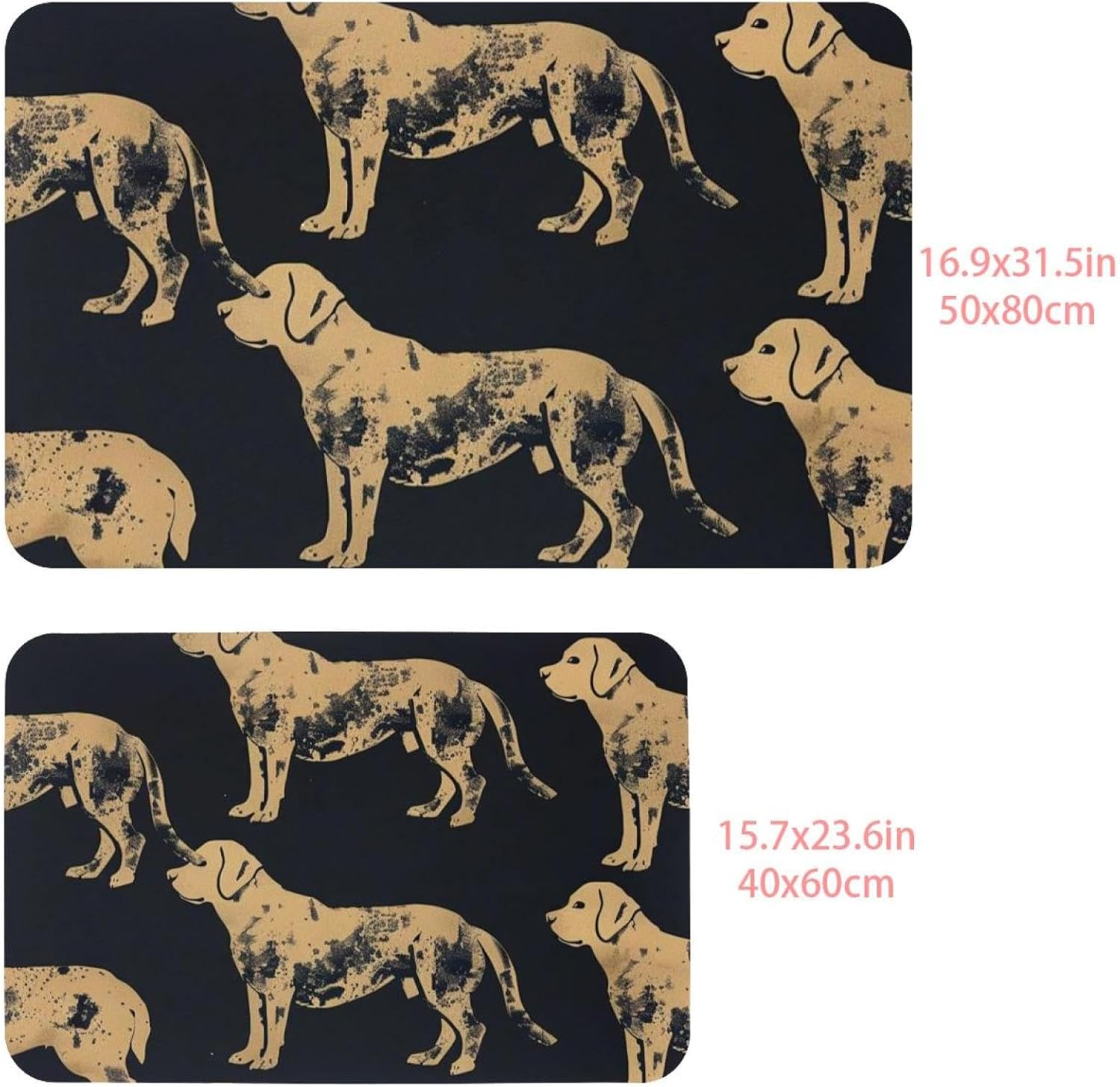 Etoenbrc Non-Slip Soft Memory Foam Bath Mat Yellow Pet Dog Pattern