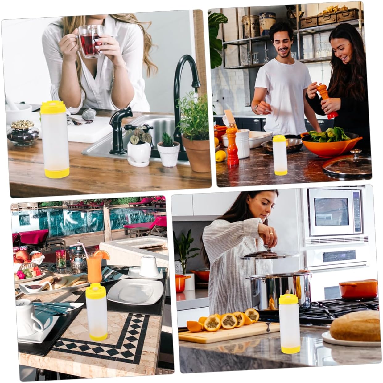 Cabilock Dual-Head Sauce Bottles - Portion Control No-Spill