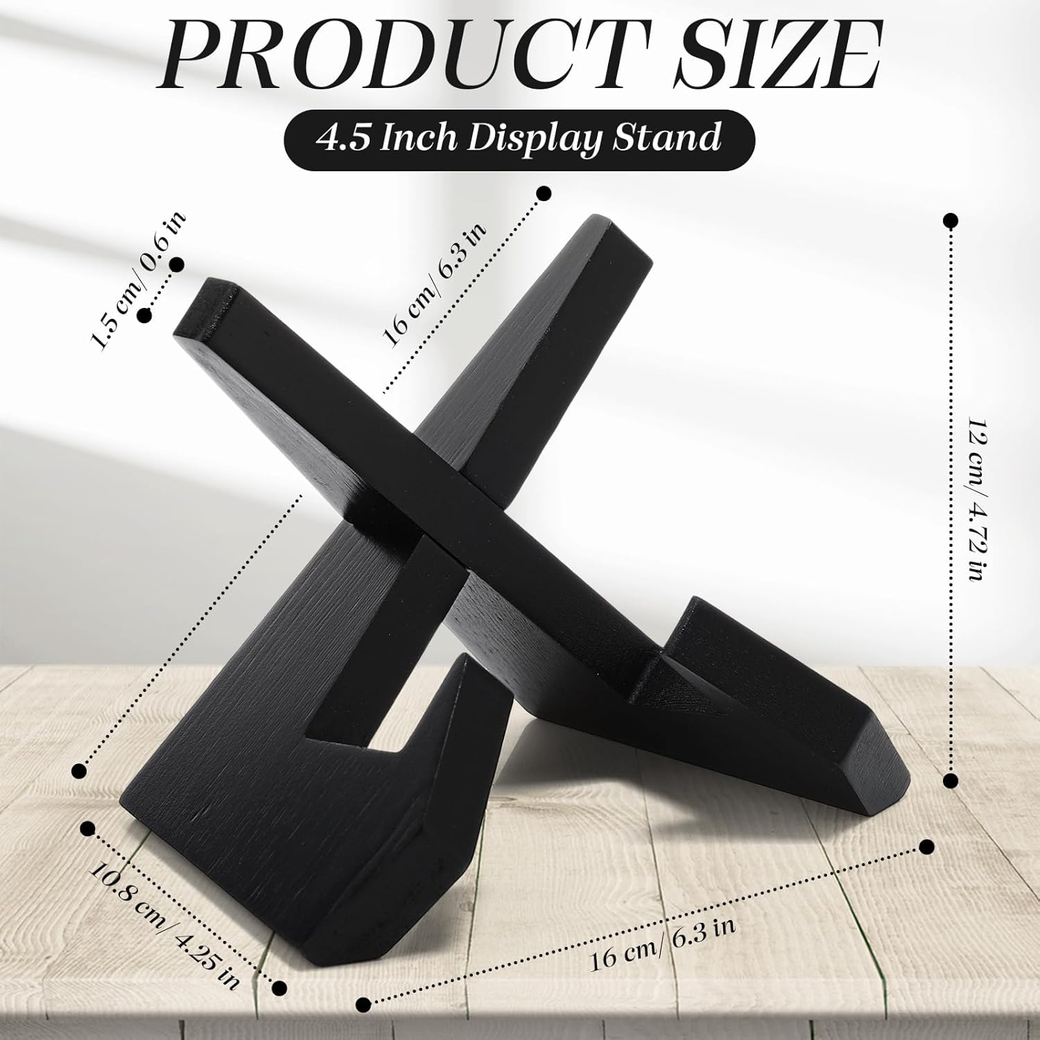 6-Piece Wooden Cookbook Stand Black