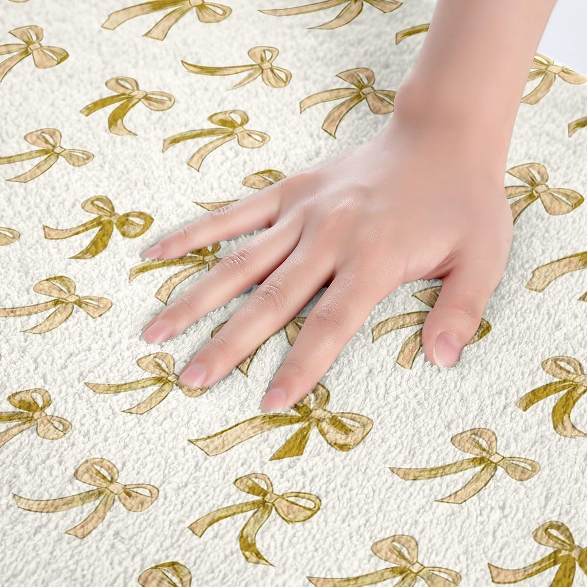 Erosebridal Yellow Bowknot Bath Rug 20x32
