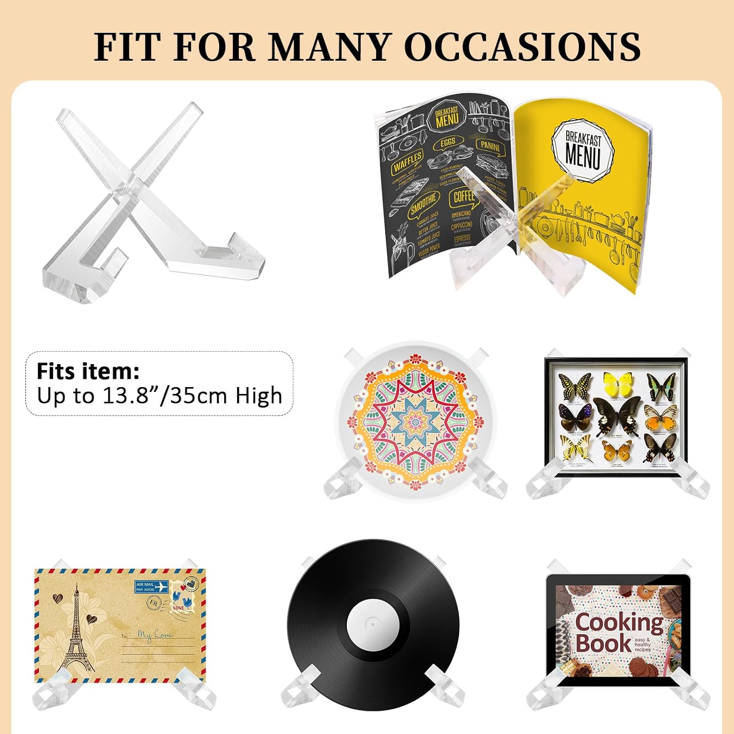 LEIFEOSH 65-Inch Acrylic Display Stand for Books Plates Art more