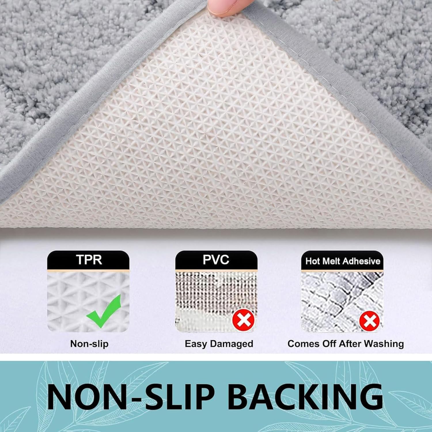 Buganda 30x20 Bath Rug Plush Microfiber Non-Slip Absorbent Machine Washable