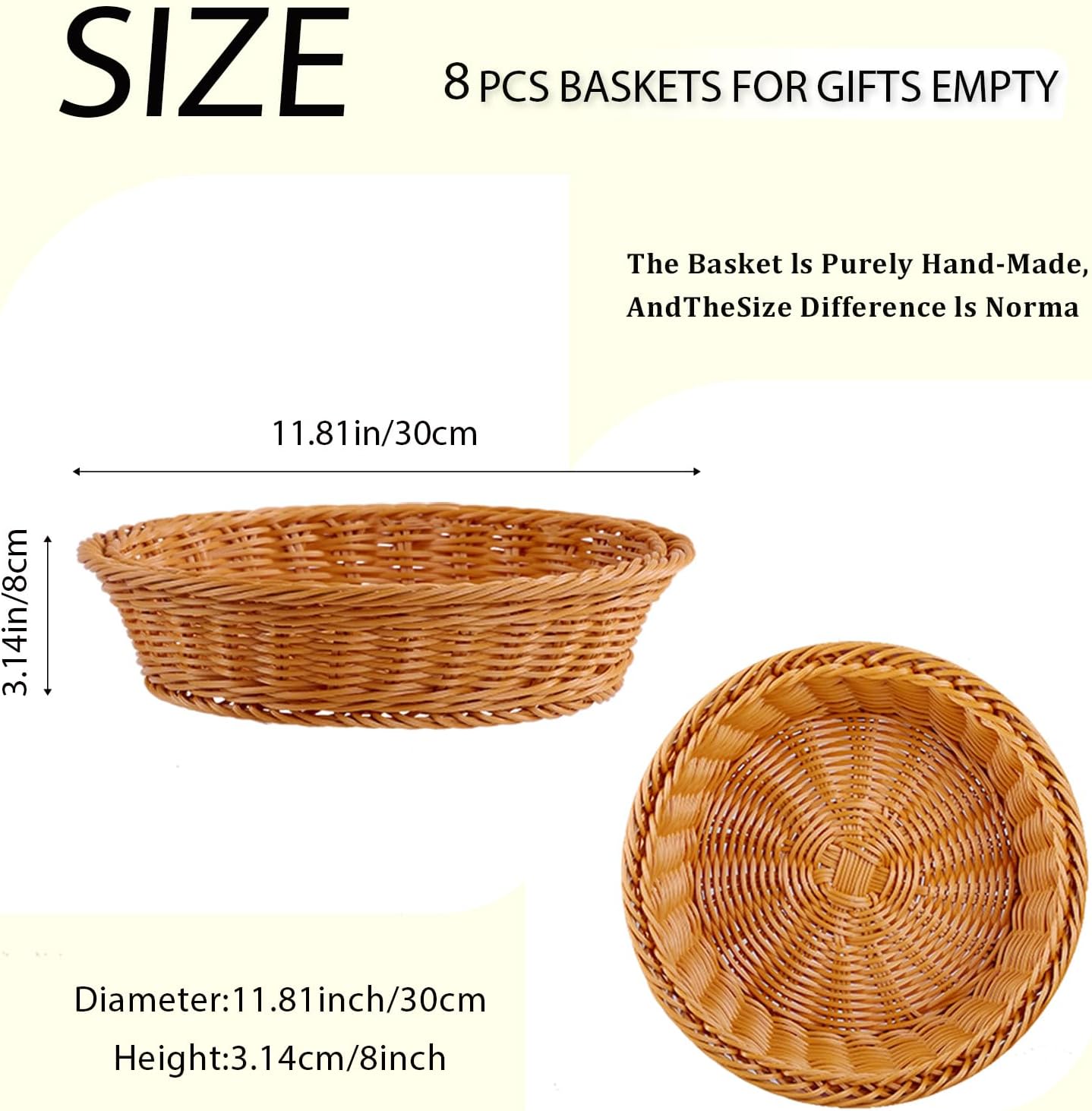 JUEGD 118x3 Round Woven Basket Heavy Duty Waterproof