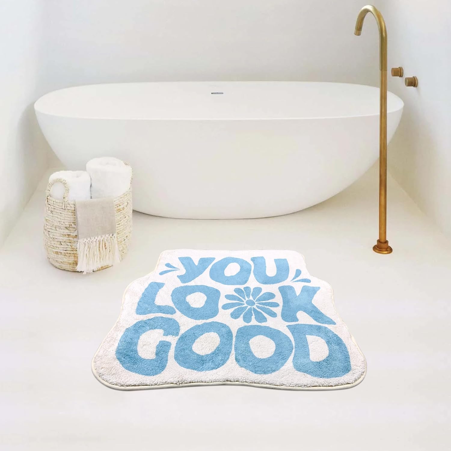 You Look Good Bath Mat Sky Blue 21x25 1