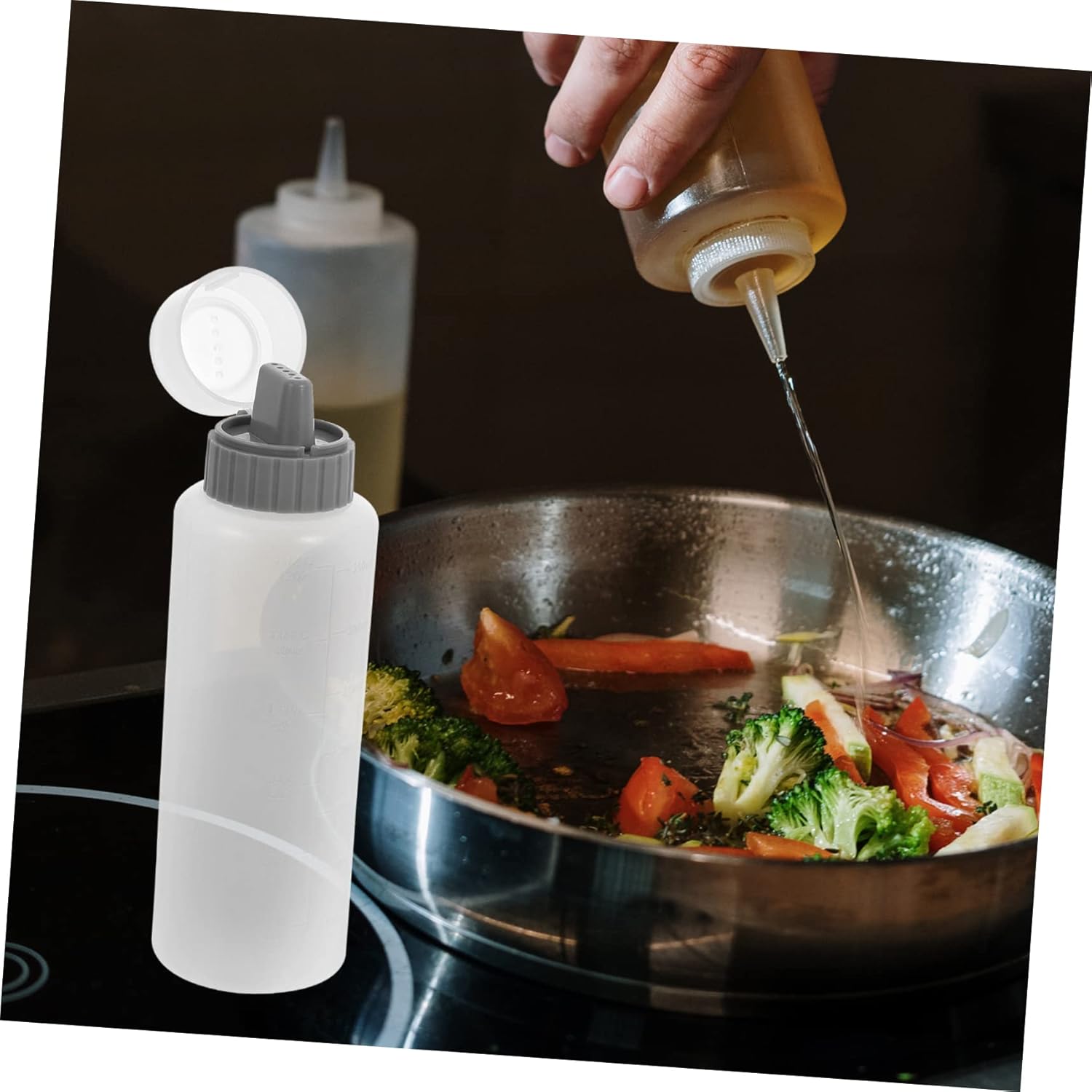 Premium Condiment Squeeze Bottles Set of 8