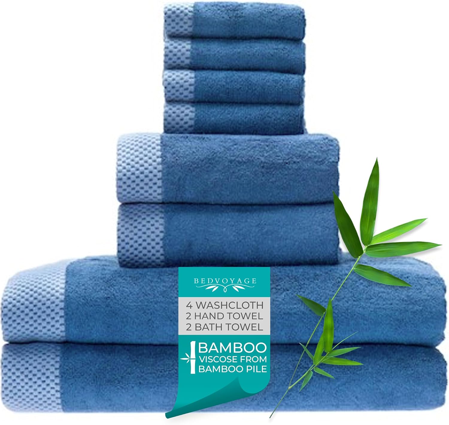 BedVoyage Luxury Towels 8pc Set Indigo