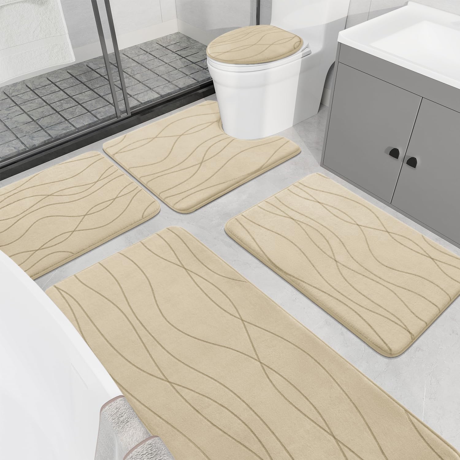 YIHOUSE Memory Foam Bathroom Rugs