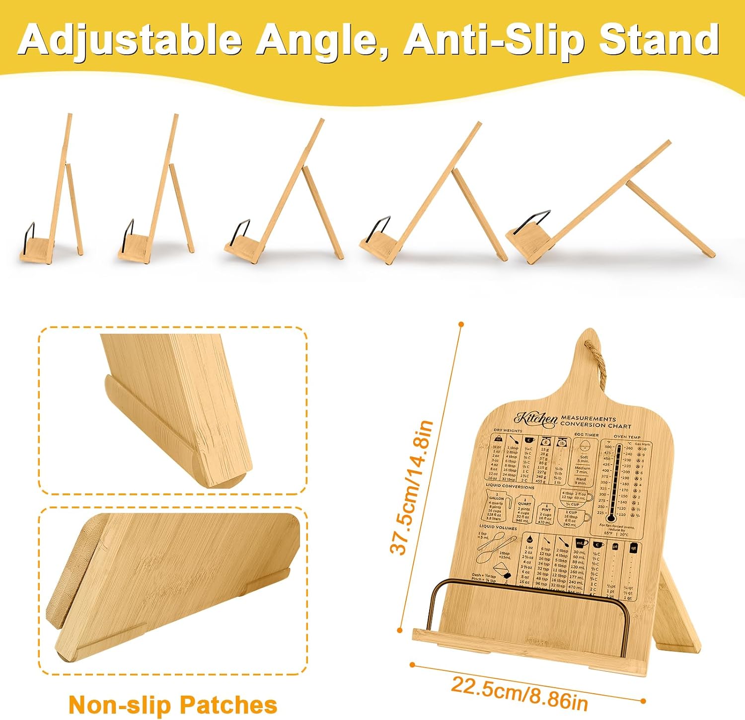 Adventico Bamboo Cook Book Stand